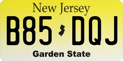 NJ license plate B85DQJ