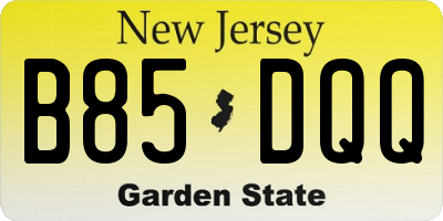 NJ license plate B85DQQ
