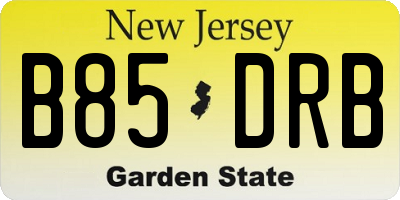 NJ license plate B85DRB