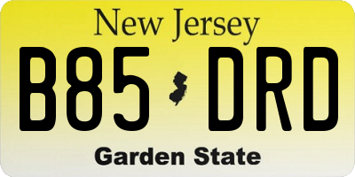 NJ license plate B85DRD