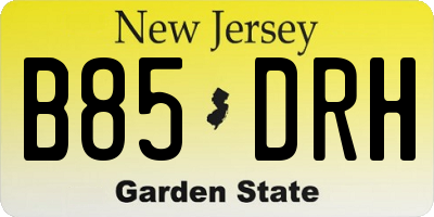 NJ license plate B85DRH