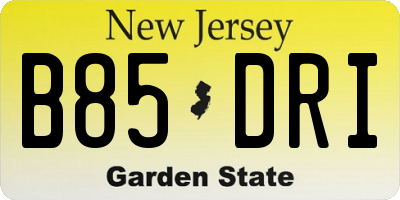 NJ license plate B85DRI