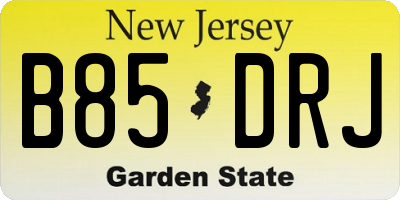 NJ license plate B85DRJ
