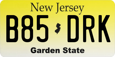 NJ license plate B85DRK