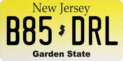 NJ license plate B85DRL