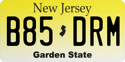 NJ license plate B85DRM
