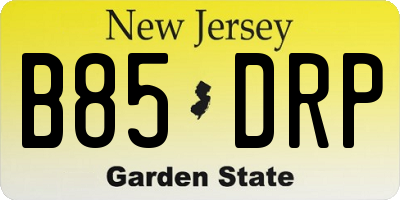 NJ license plate B85DRP
