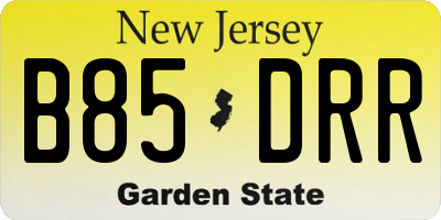 NJ license plate B85DRR
