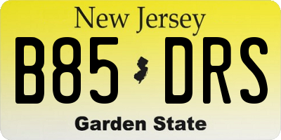 NJ license plate B85DRS