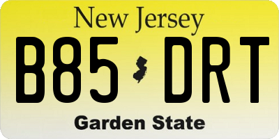 NJ license plate B85DRT