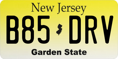 NJ license plate B85DRV