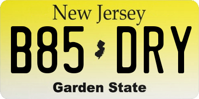 NJ license plate B85DRY
