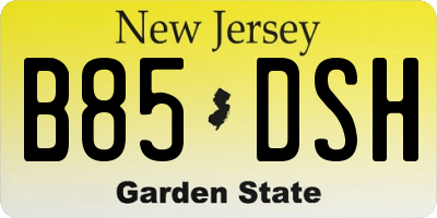 NJ license plate B85DSH