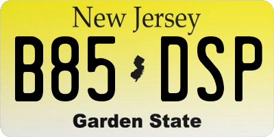 NJ license plate B85DSP