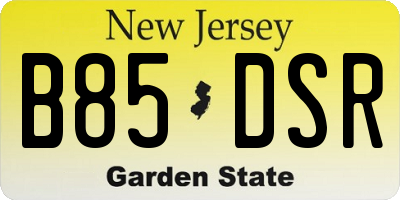 NJ license plate B85DSR