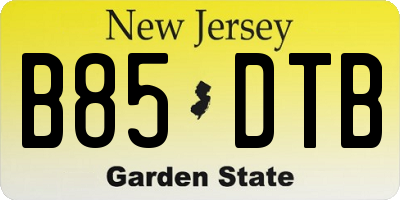 NJ license plate B85DTB
