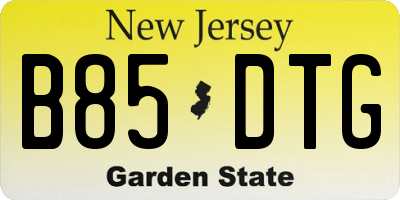 NJ license plate B85DTG