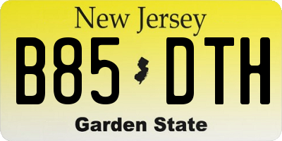 NJ license plate B85DTH