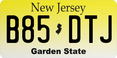 NJ license plate B85DTJ