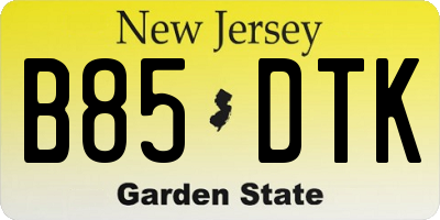 NJ license plate B85DTK