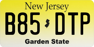 NJ license plate B85DTP