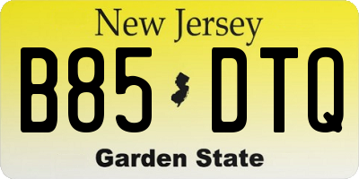 NJ license plate B85DTQ