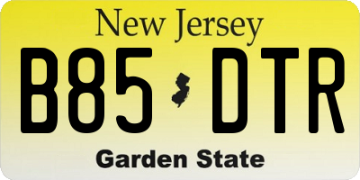 NJ license plate B85DTR