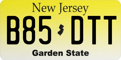 NJ license plate B85DTT