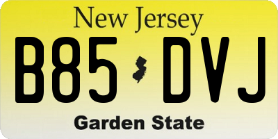 NJ license plate B85DVJ