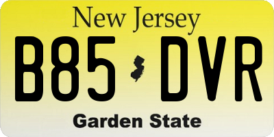 NJ license plate B85DVR