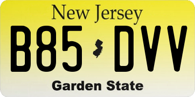NJ license plate B85DVV