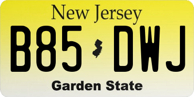 NJ license plate B85DWJ