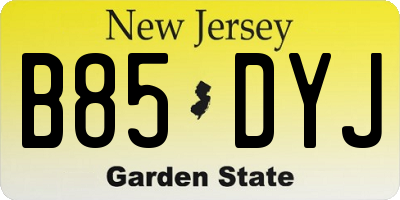 NJ license plate B85DYJ