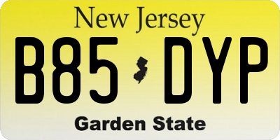 NJ license plate B85DYP