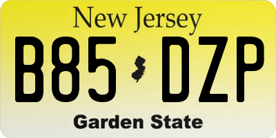 NJ license plate B85DZP