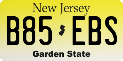 NJ license plate B85EBS