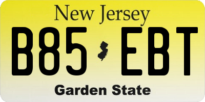 NJ license plate B85EBT