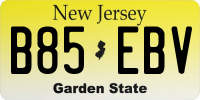 NJ license plate B85EBV