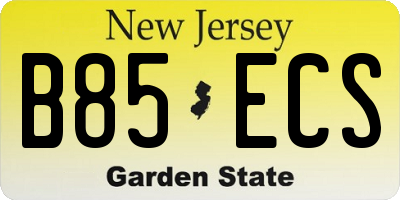 NJ license plate B85ECS