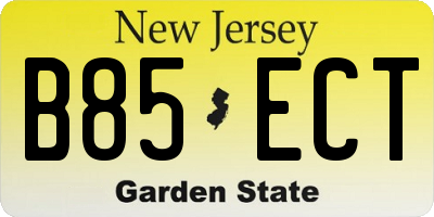 NJ license plate B85ECT
