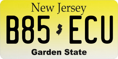 NJ license plate B85ECU