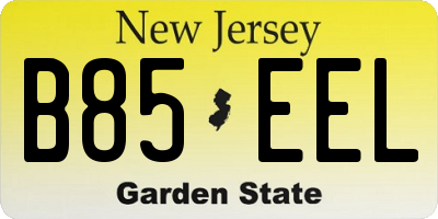 NJ license plate B85EEL