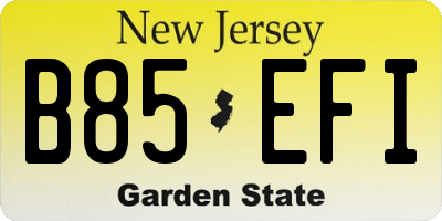 NJ license plate B85EFI