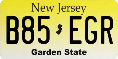 NJ license plate B85EGR