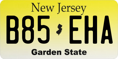 NJ license plate B85EHA