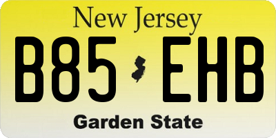 NJ license plate B85EHB