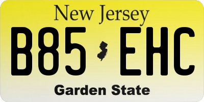 NJ license plate B85EHC