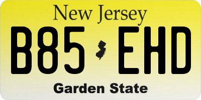 NJ license plate B85EHD