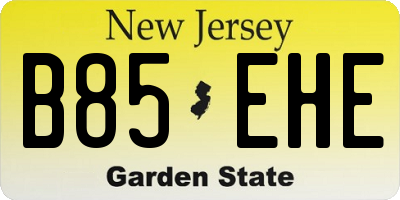 NJ license plate B85EHE
