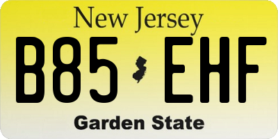 NJ license plate B85EHF